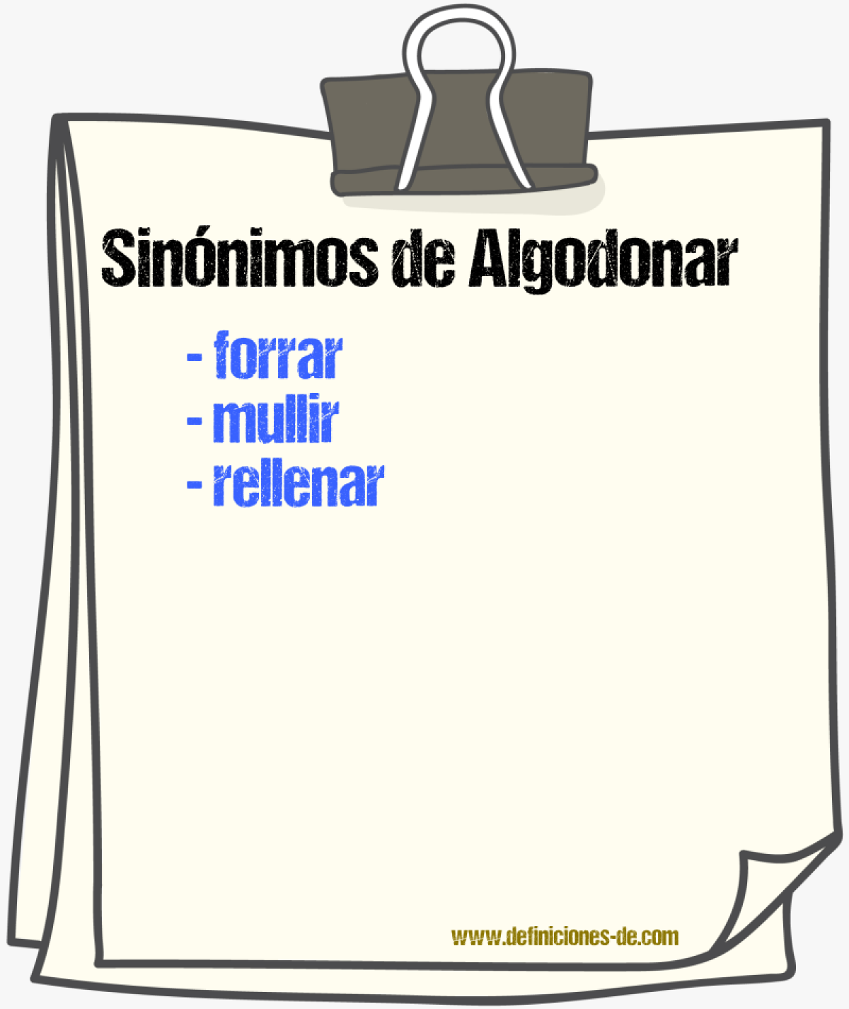 Sinnimos de algodonar