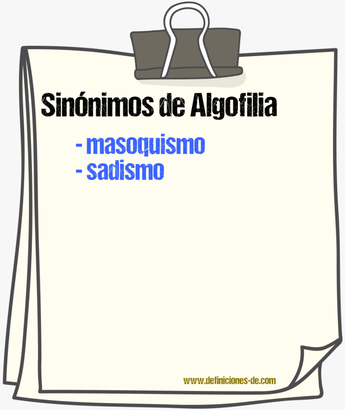 Sinnimos de algofilia