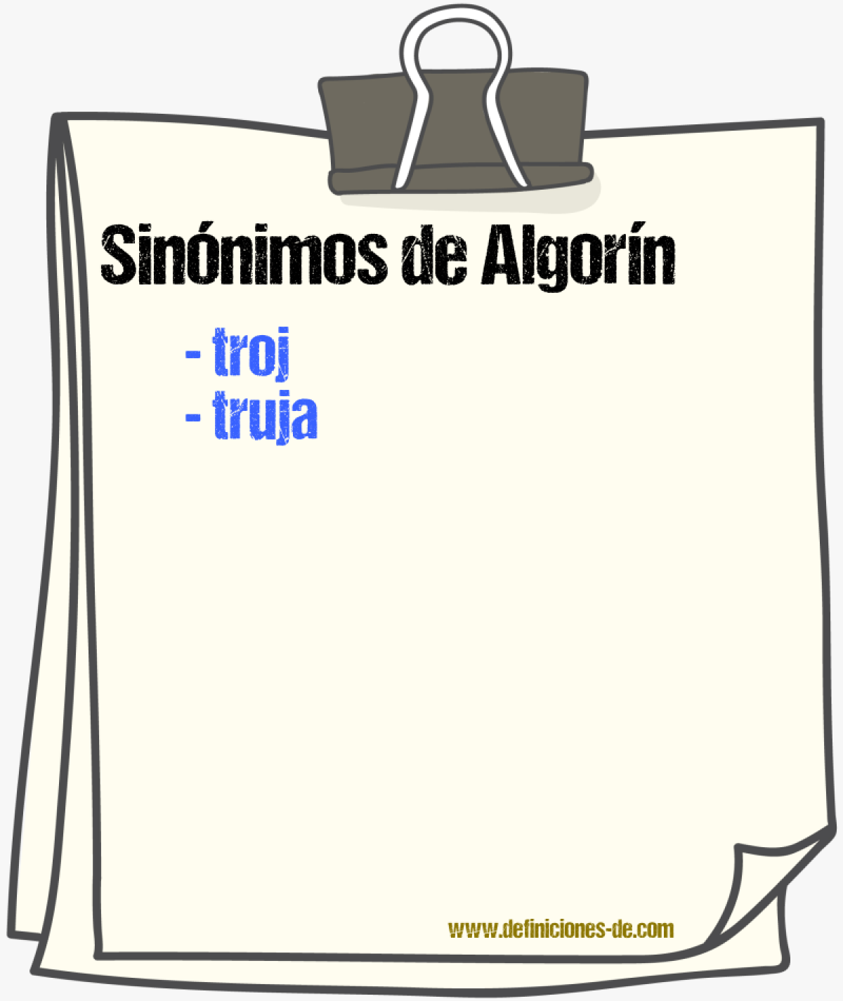 Sinnimos de algorn