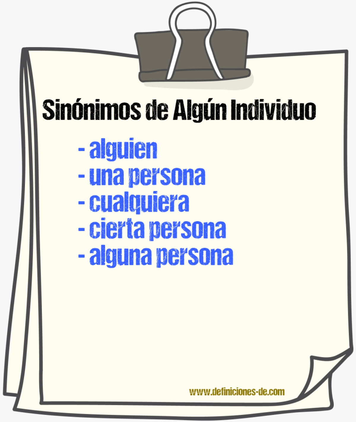 Sinónimos de algún individuo