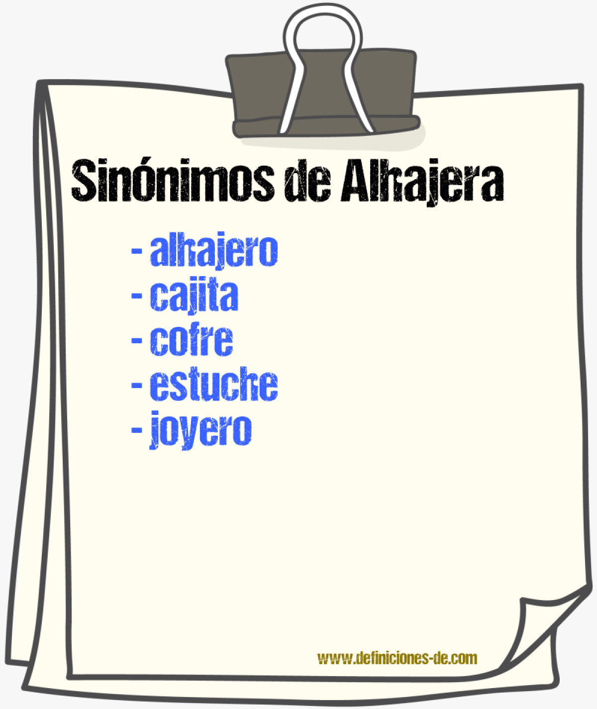 Sinnimos de alhajera