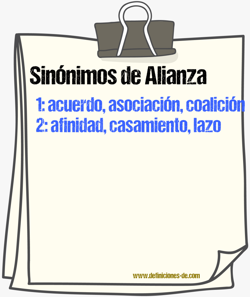 Sinnimos de alianza