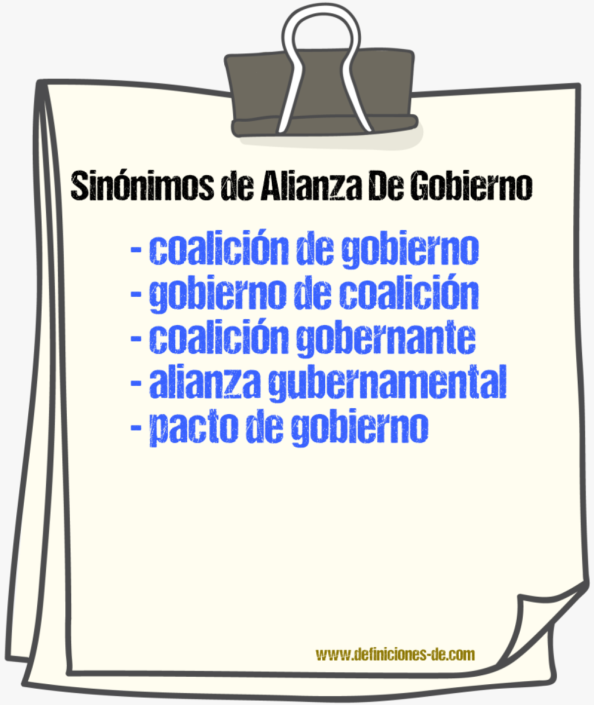 Sinónimos de alianza de gobierno