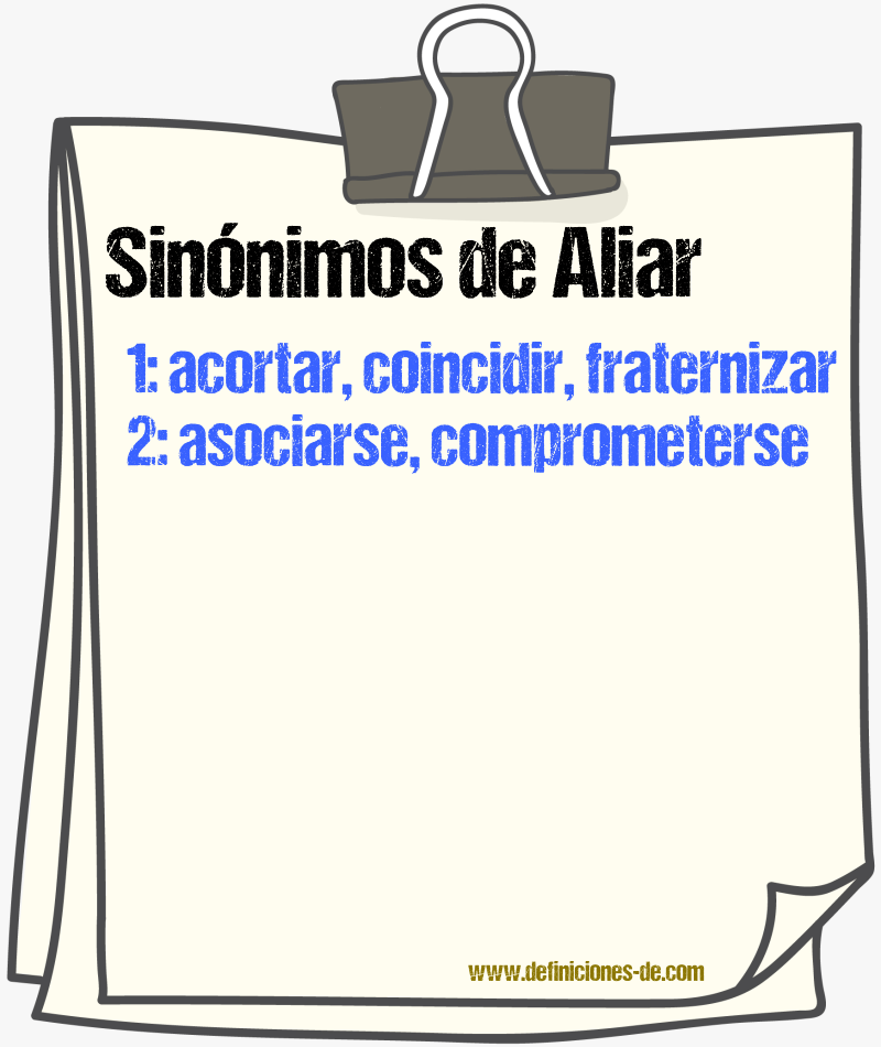 Sinnimos de aliar