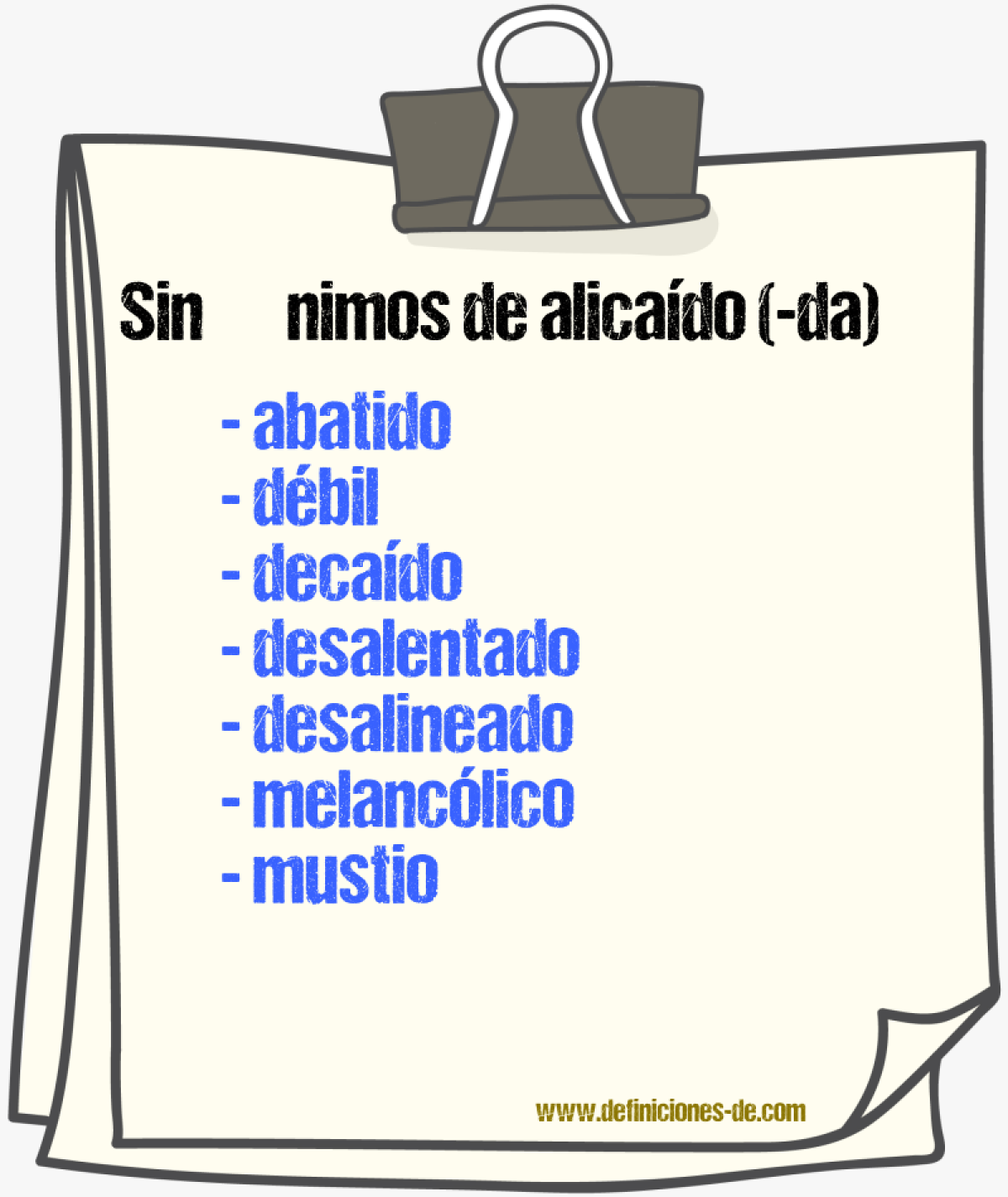 Sinnimos de alicado