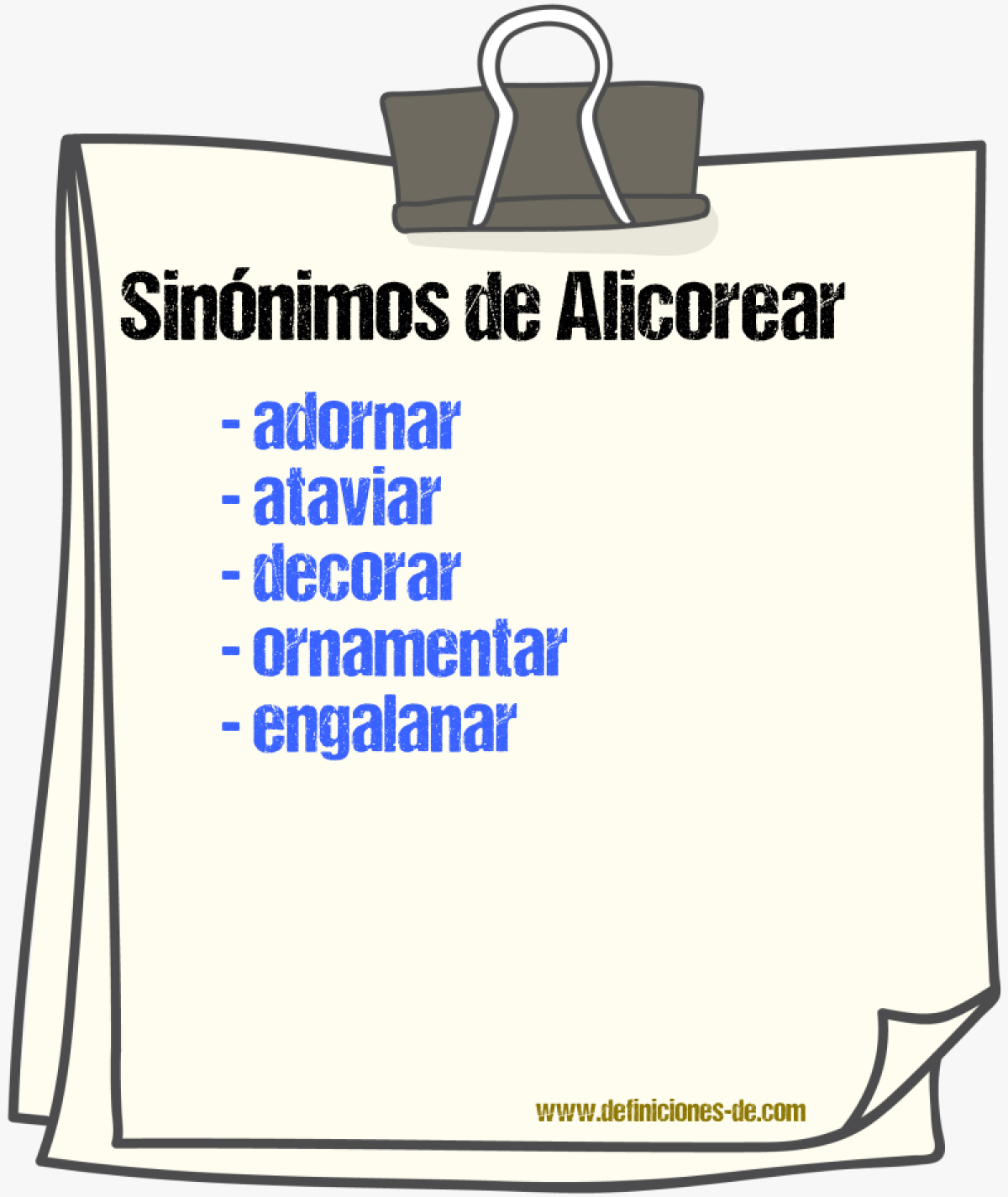 Sinnimos de alicorear