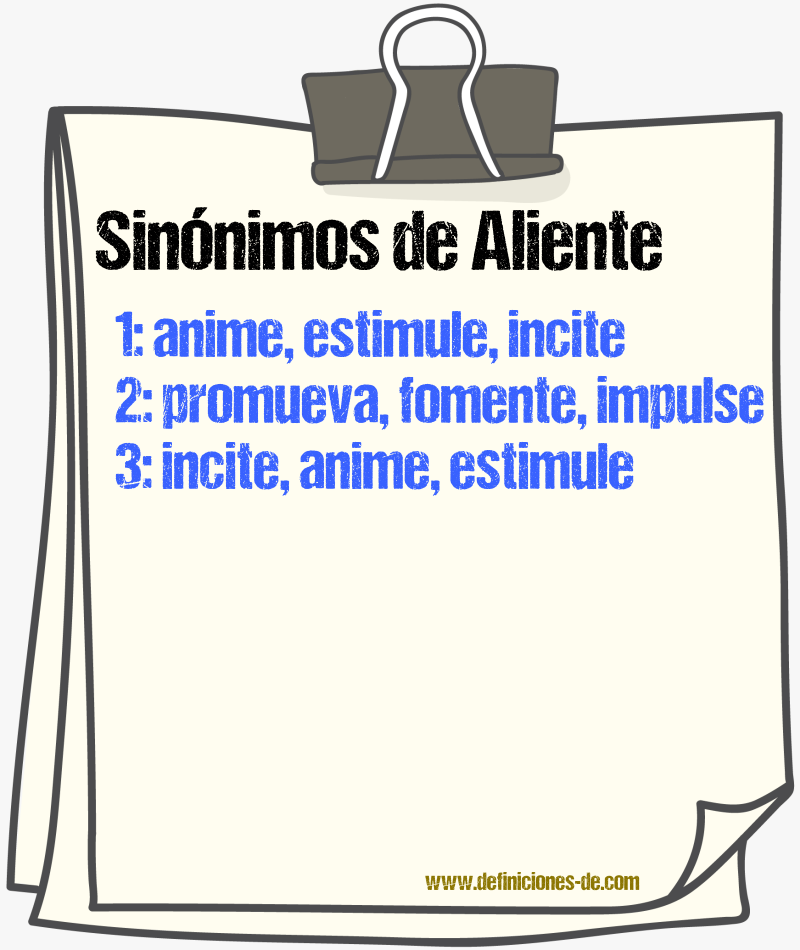 Sinónimos de aliente