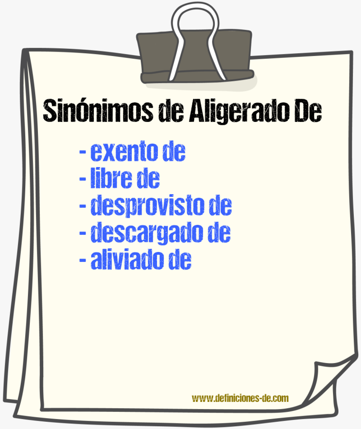 Sinónimos de aligerado de
