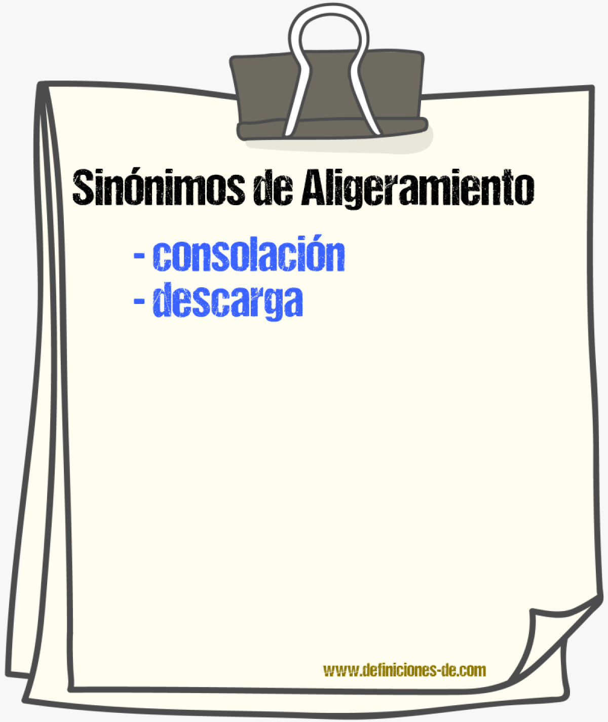 Sinnimos de aligeramiento