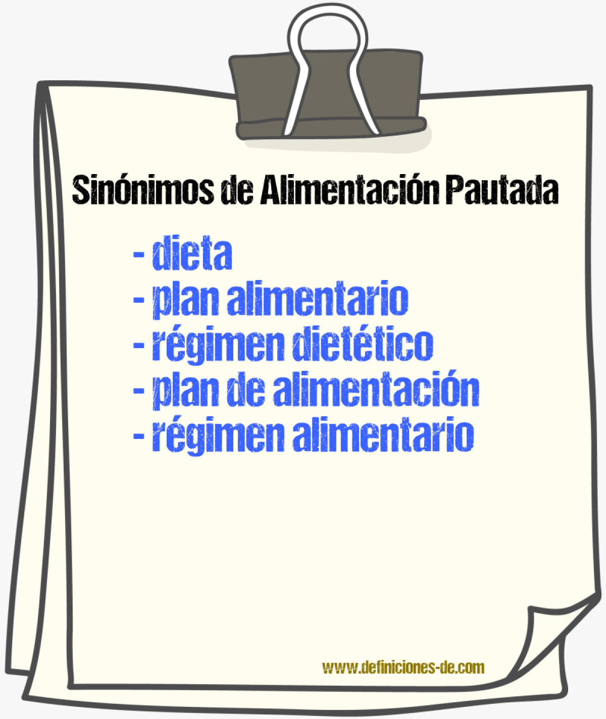 Sinónimos de alimentación pautada