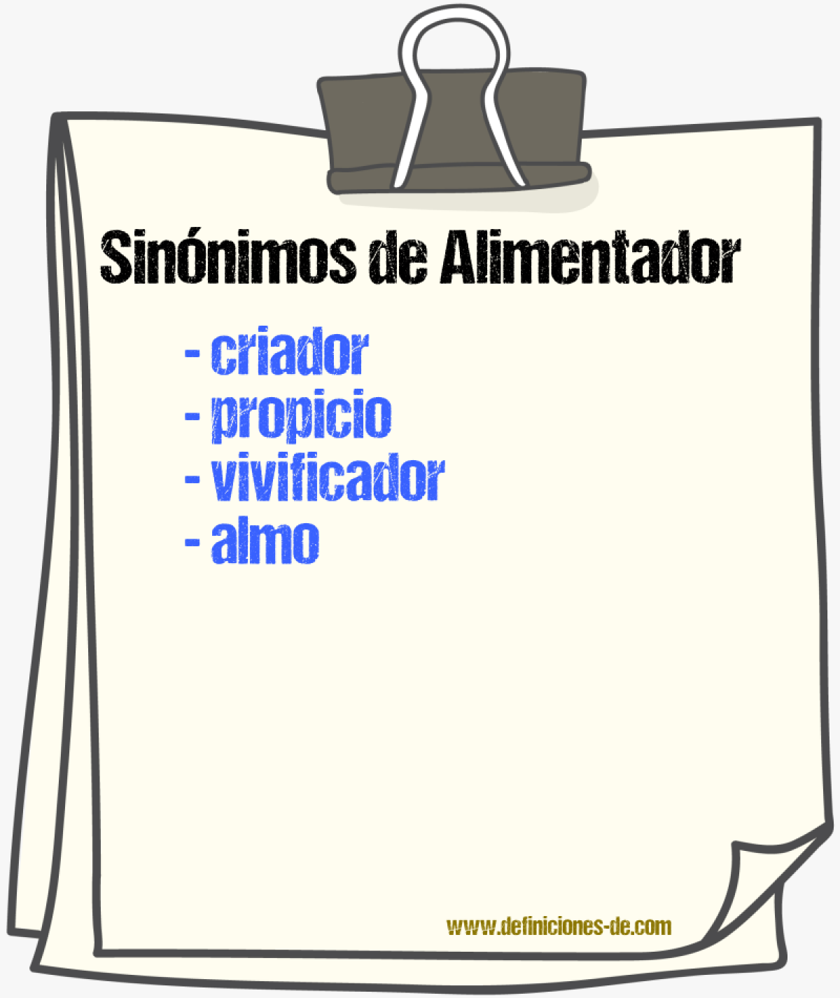 Sinnimos de alimentador