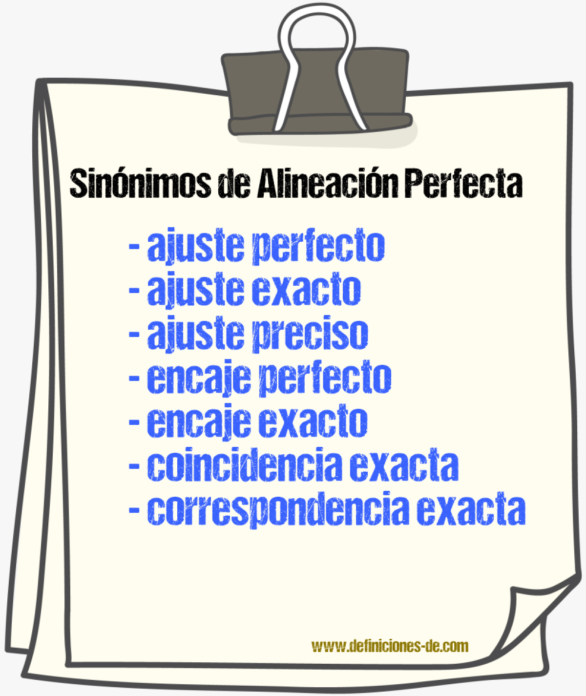 Sinónimos de alineación perfecta