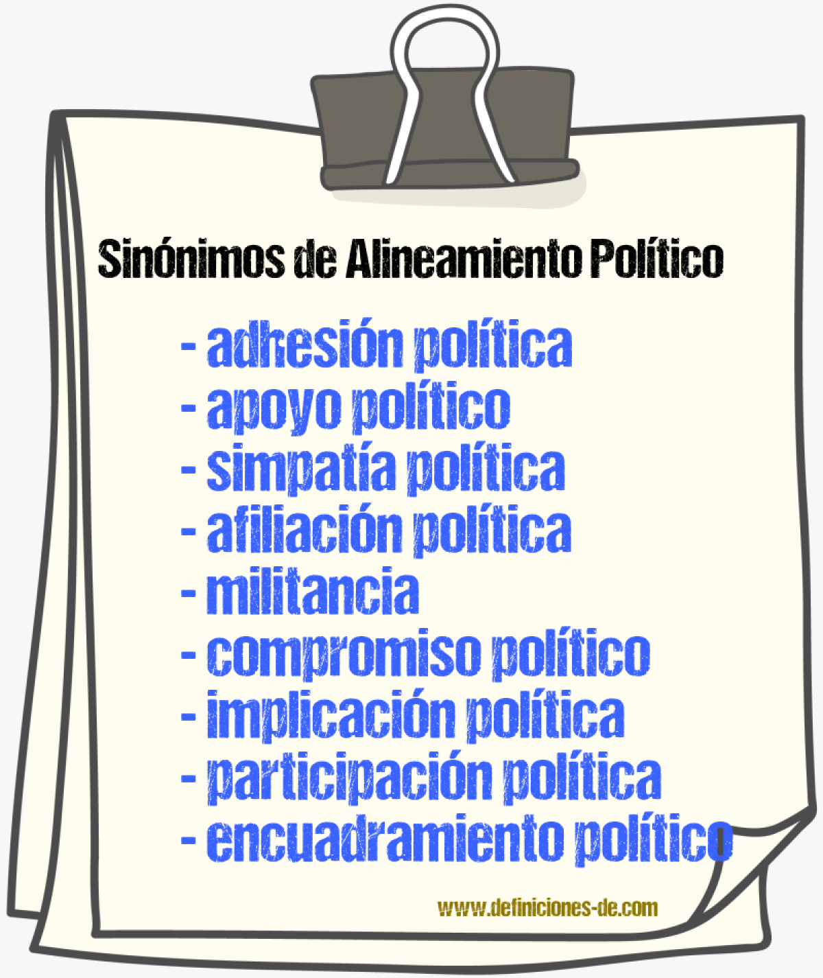 Sinónimos de alineamiento político