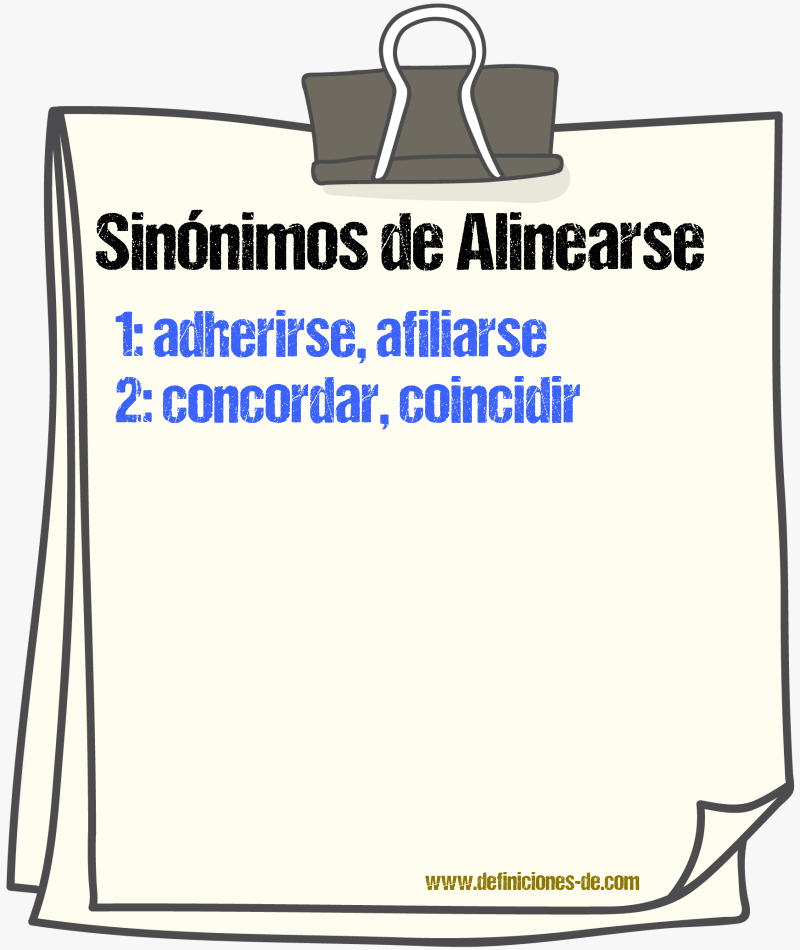 Sinónimos de alinearse