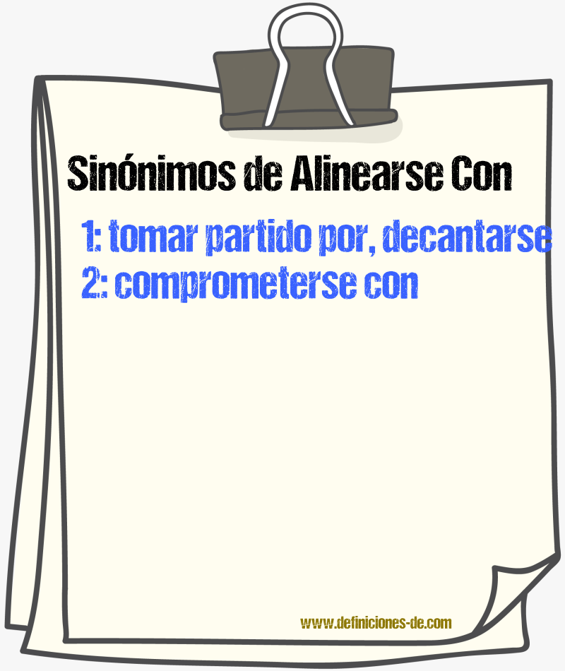Sinónimos de alinearse con