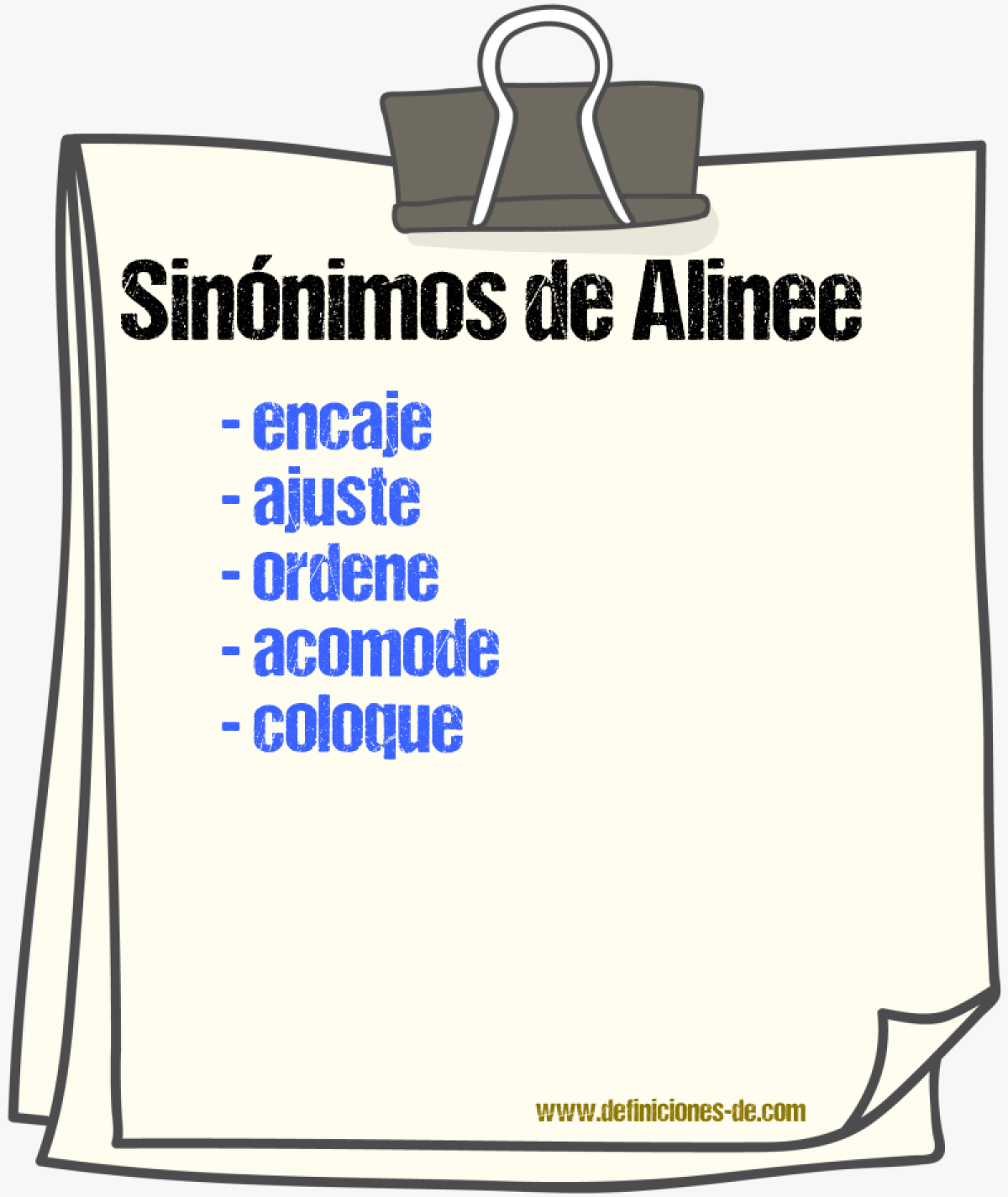 Sinónimos de alinee