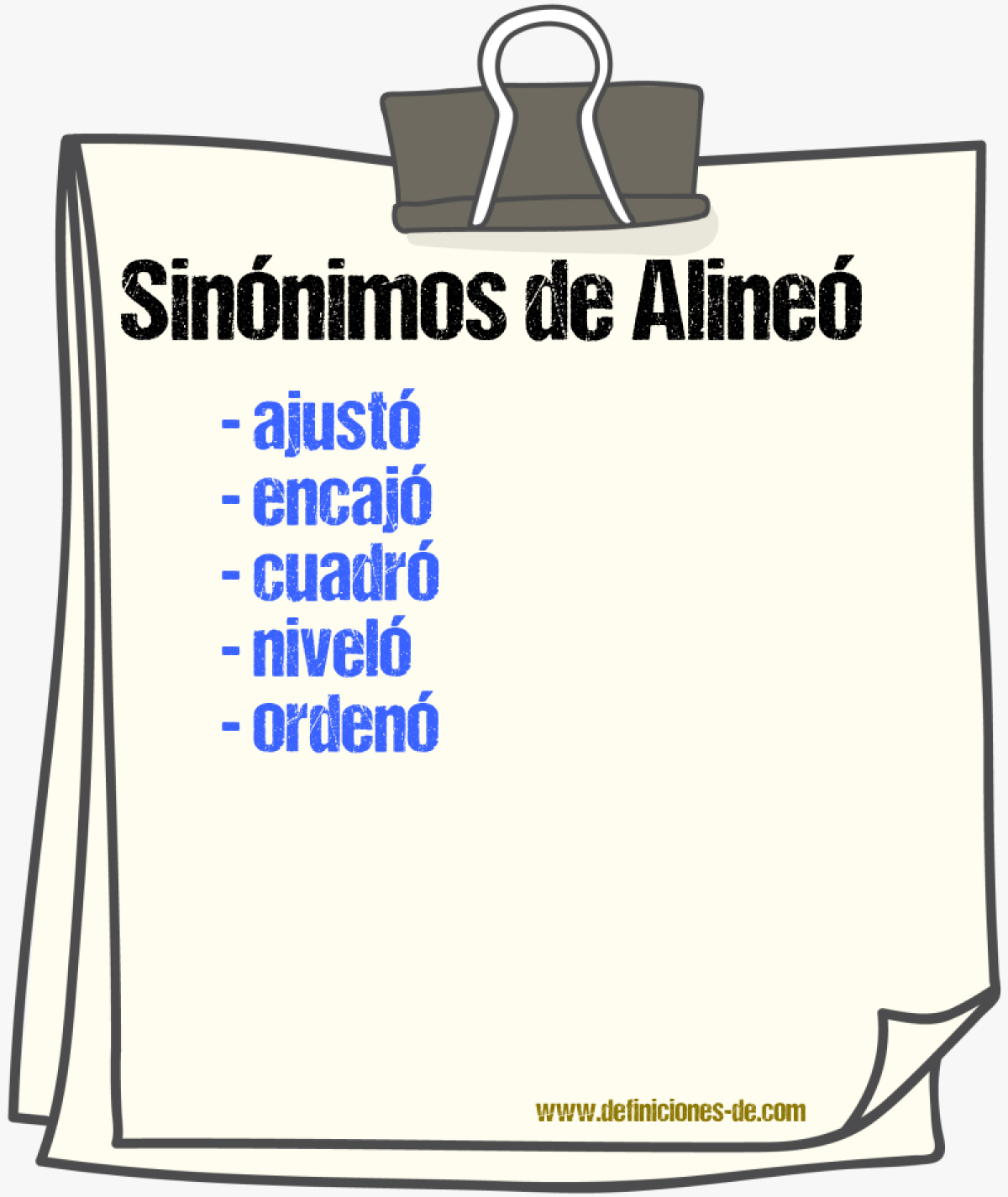 Sinónimos de alineó