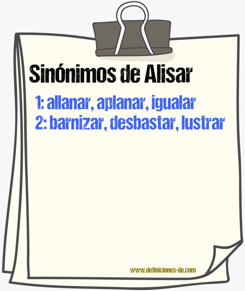 Sinnimos de alisar