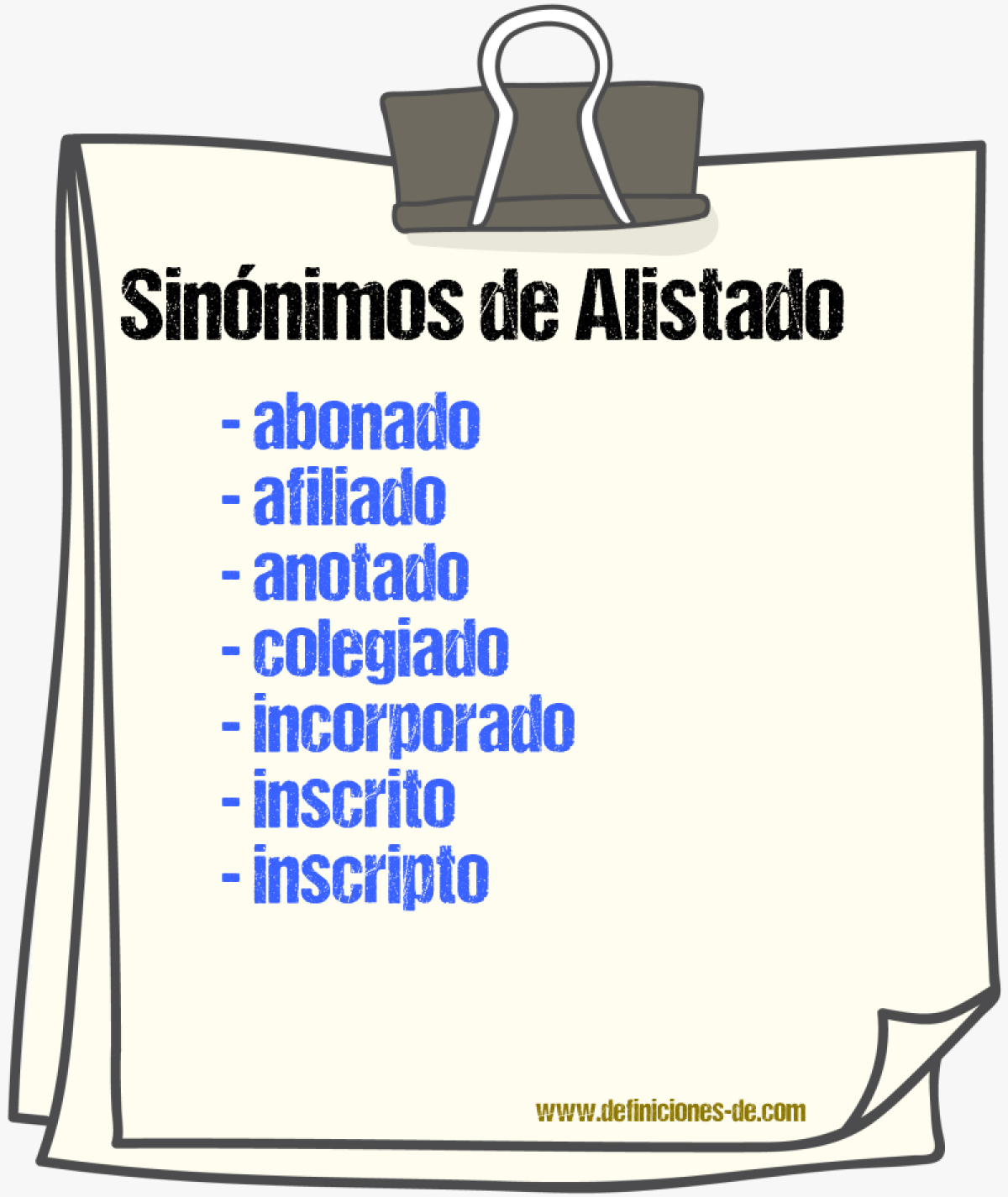 Sinnimos de alistado