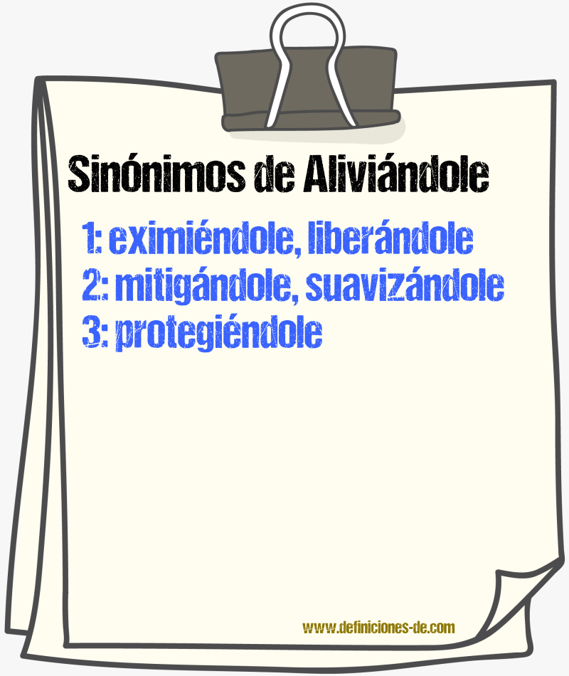 Sinónimos de aliviándole