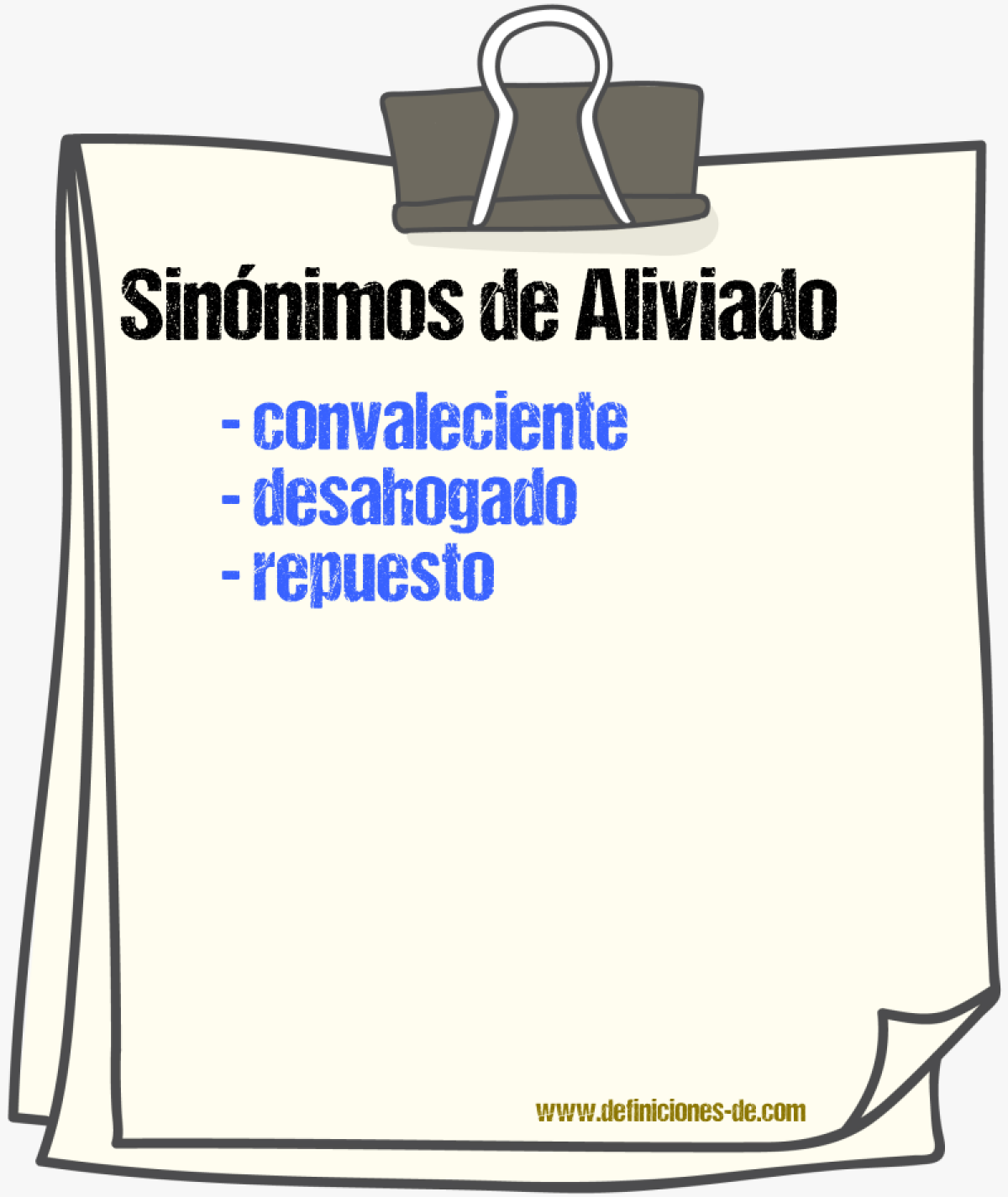 Sinnimos de aliviado