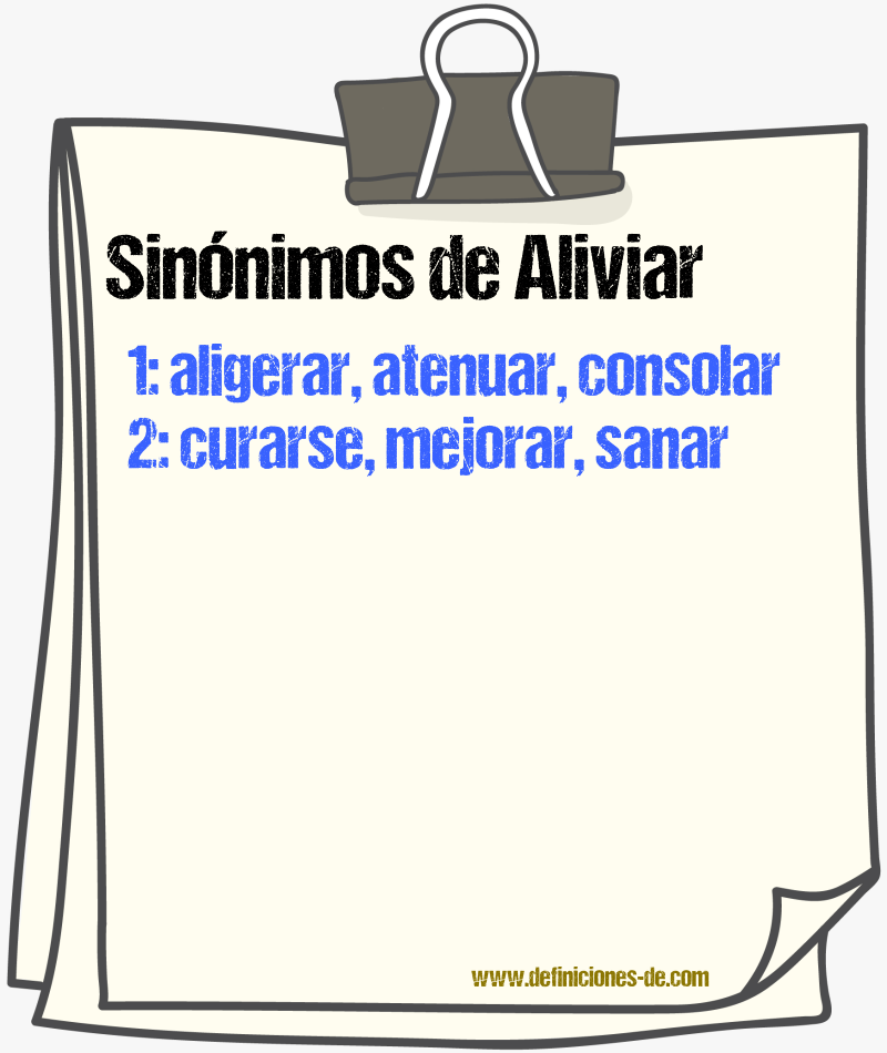 Sinnimos de aliviar