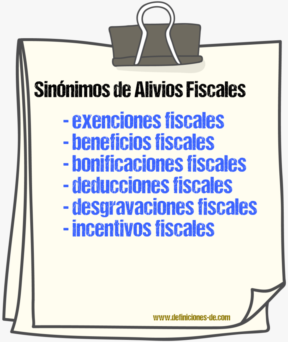 Sinónimos de alivios fiscales