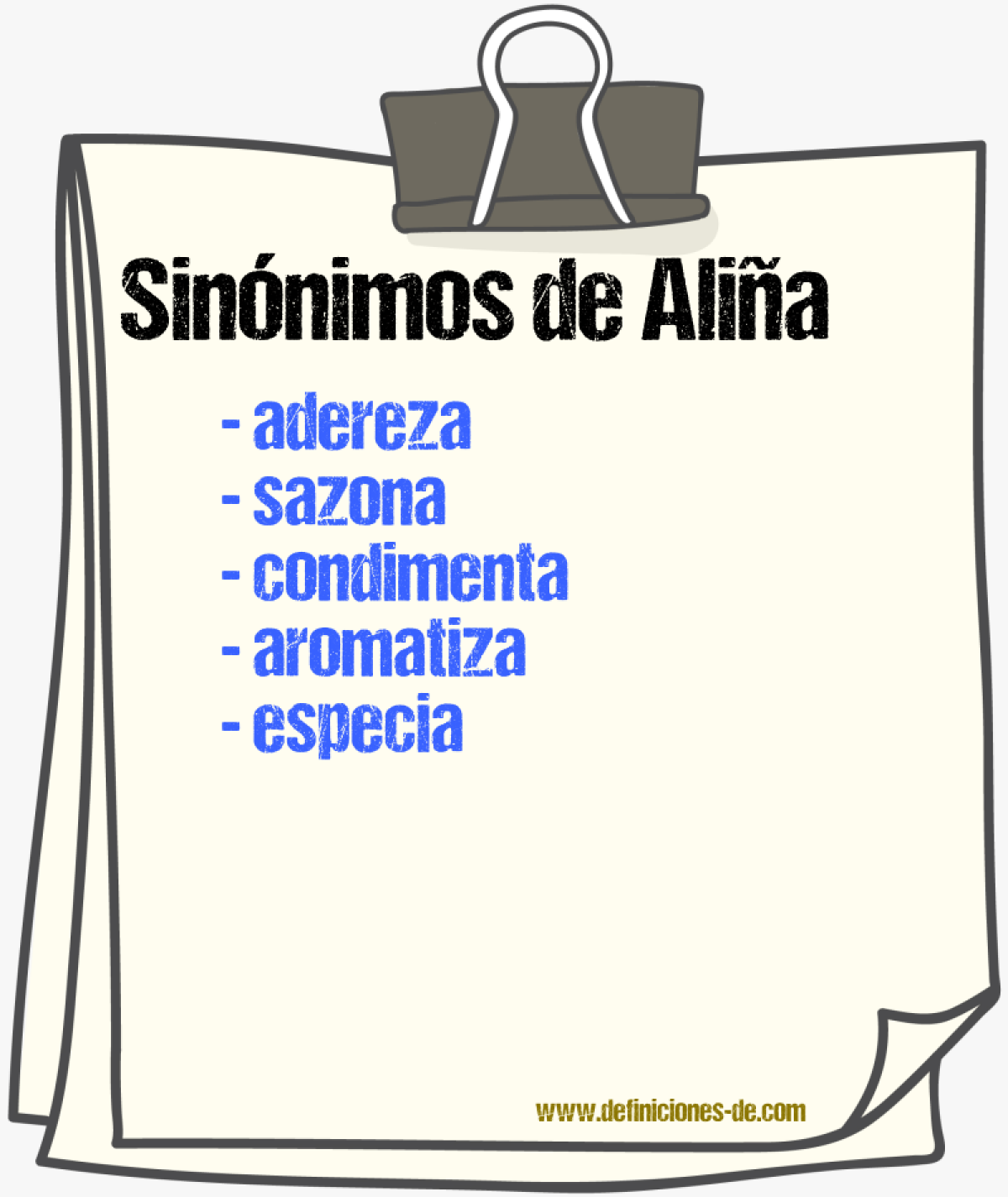 Sinónimos de aliña