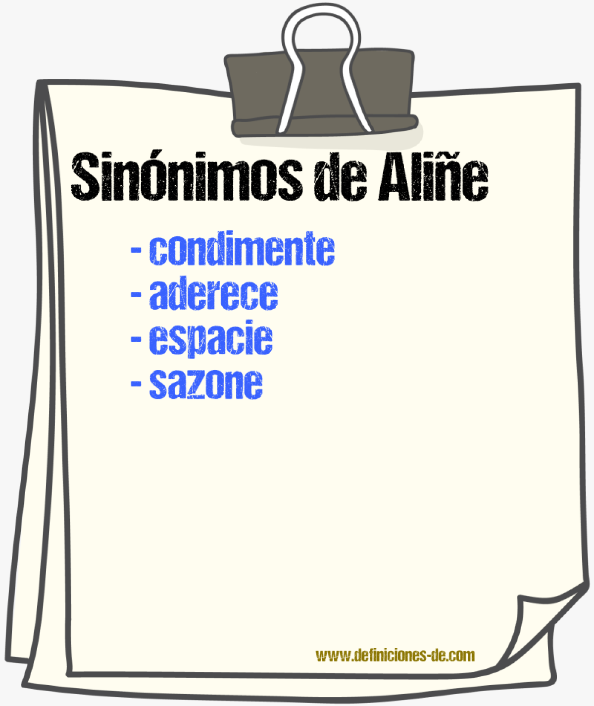 Sinónimos de aliñe