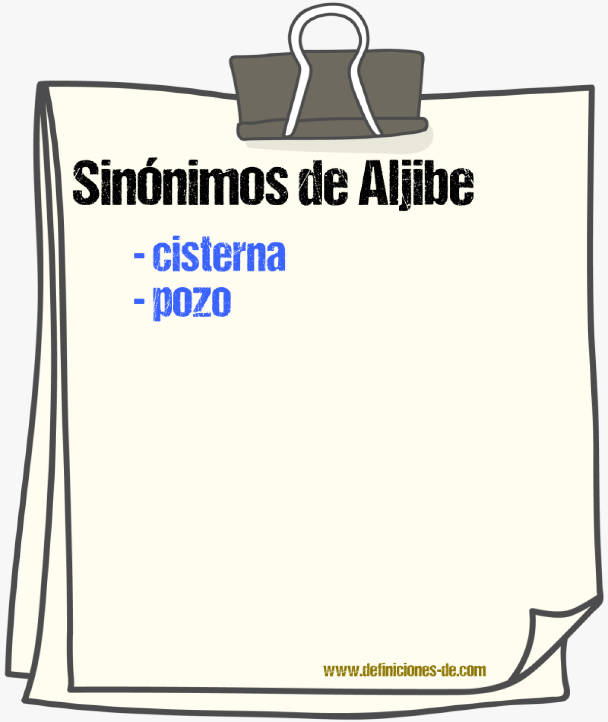 Sinnimos de aljibe