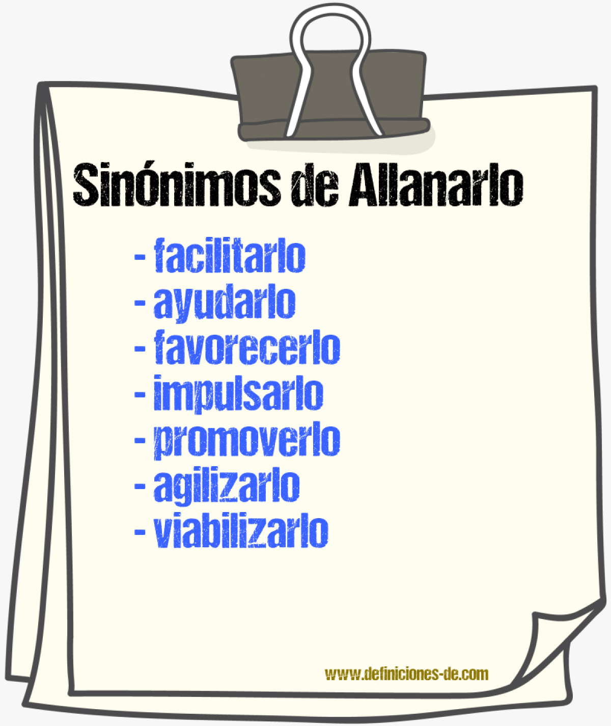 Sinónimos de allanarlo