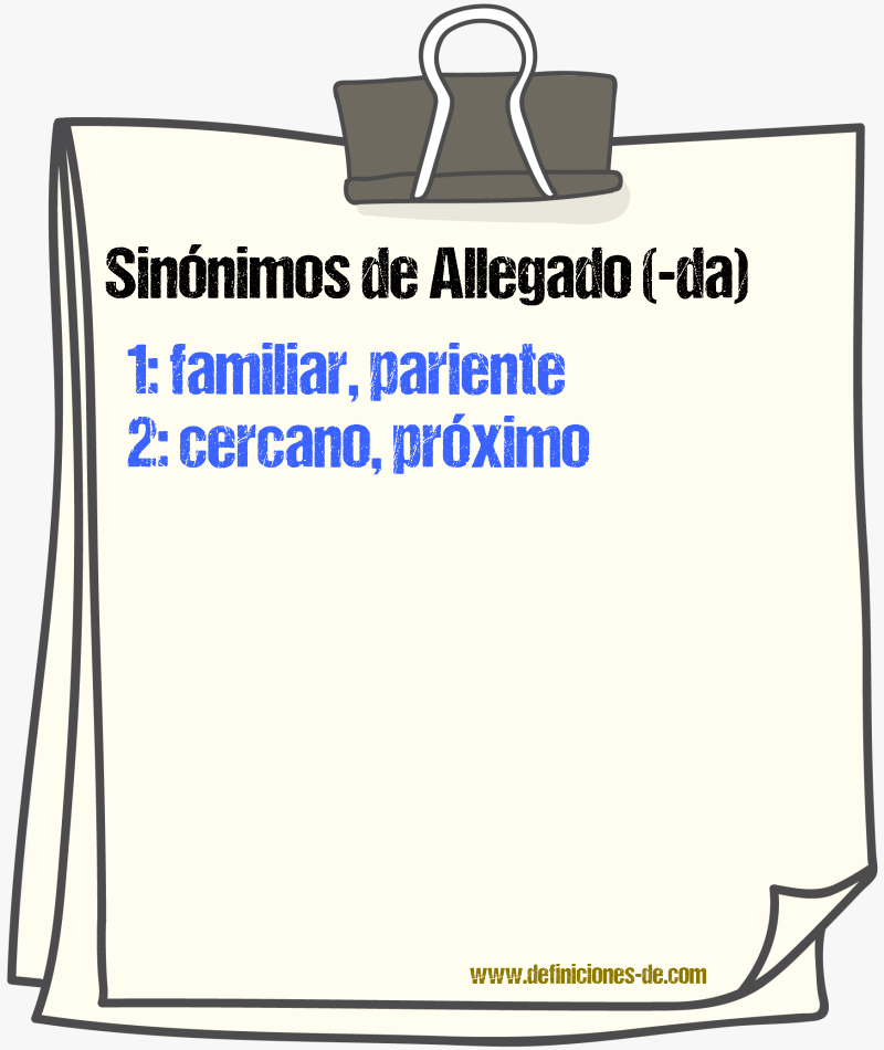 Sinnimos de allegado