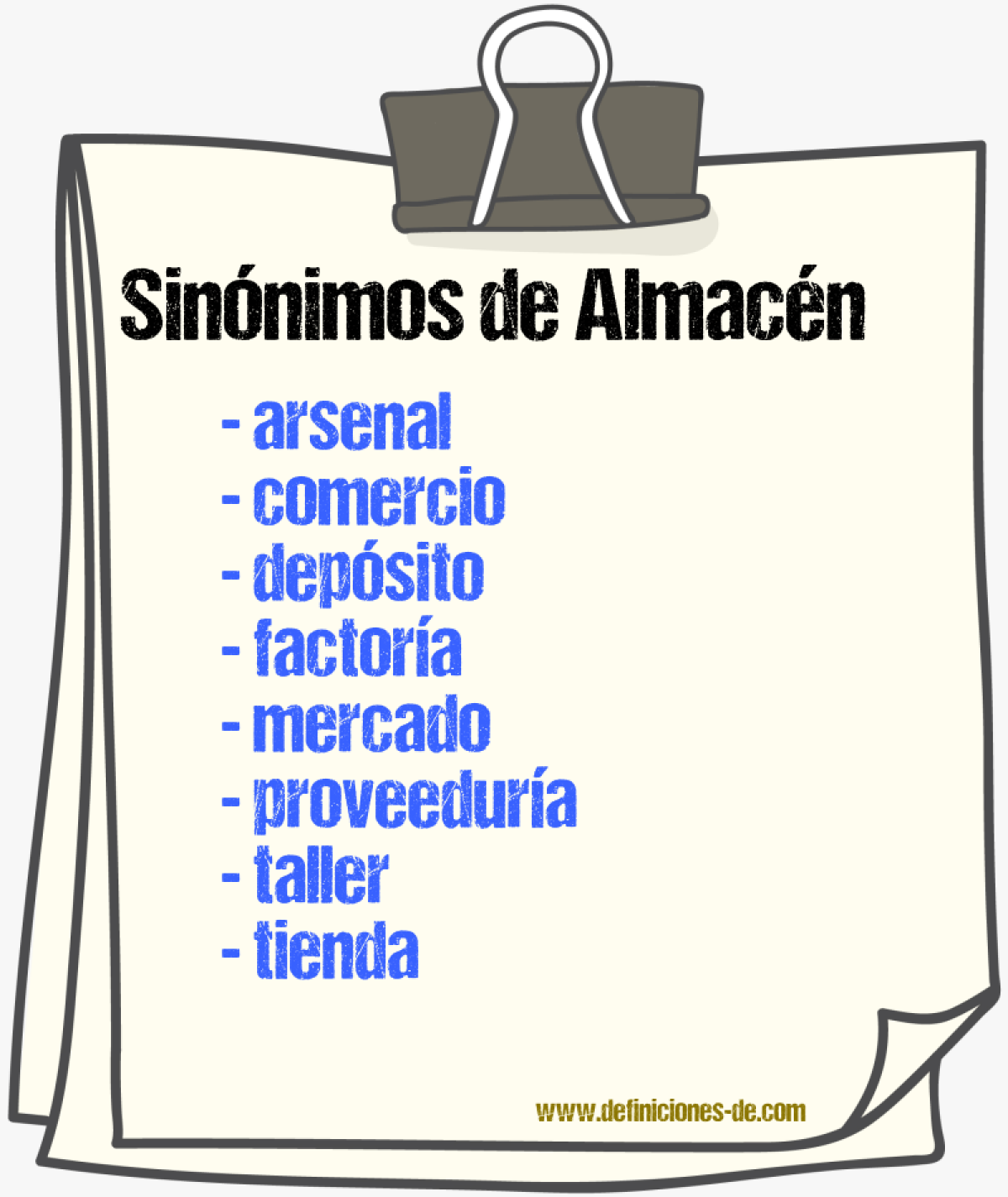 Sinnimos de almacn