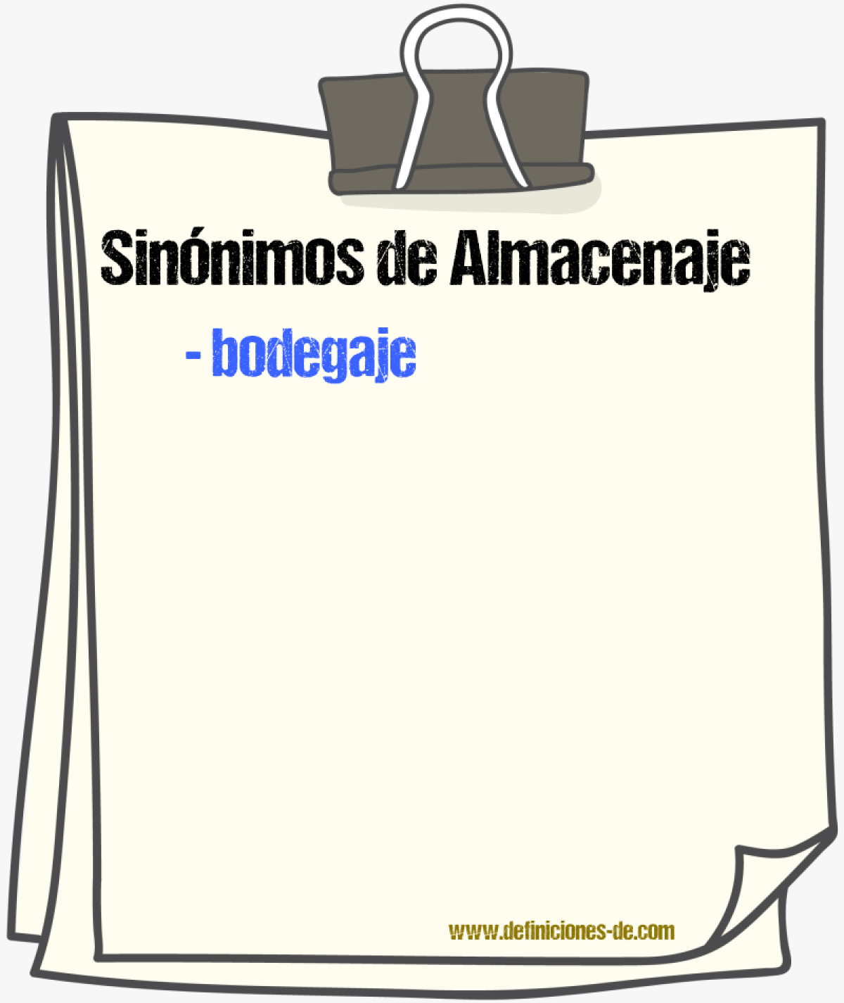 Sinnimos de almacenaje