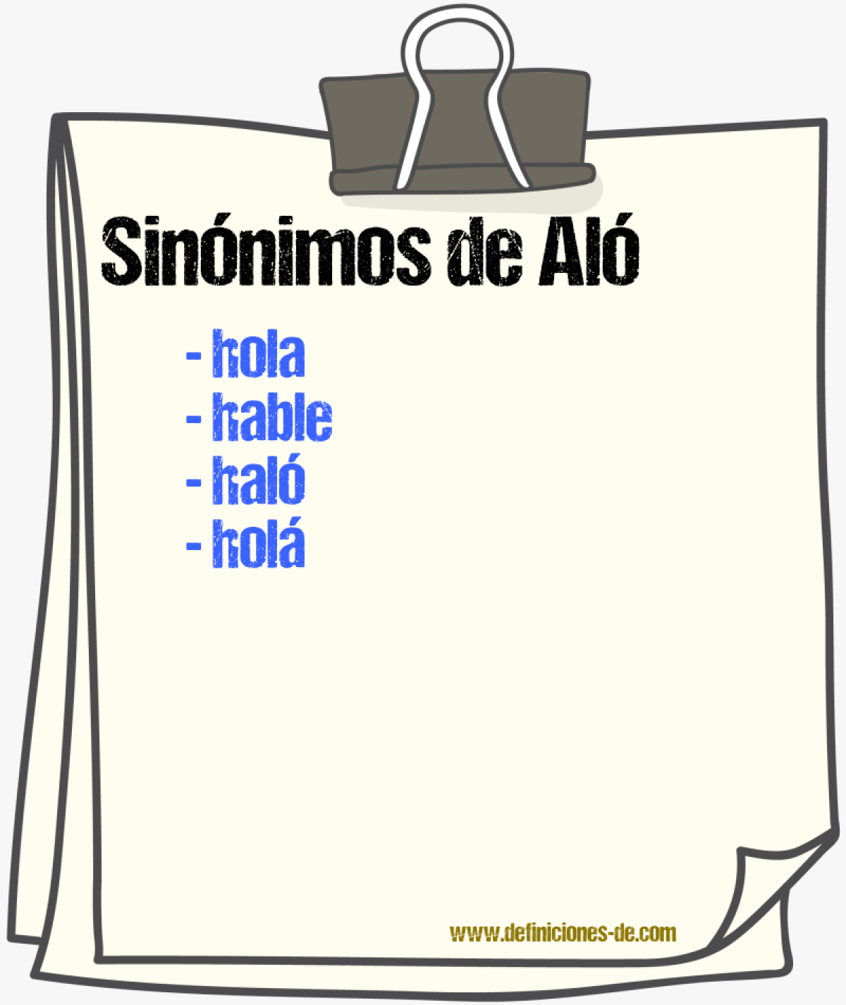 Sinónimos de «aló»