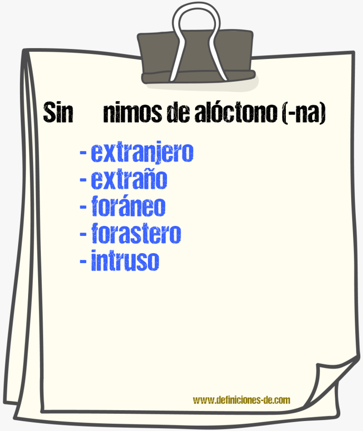 Sinnimos de alctono