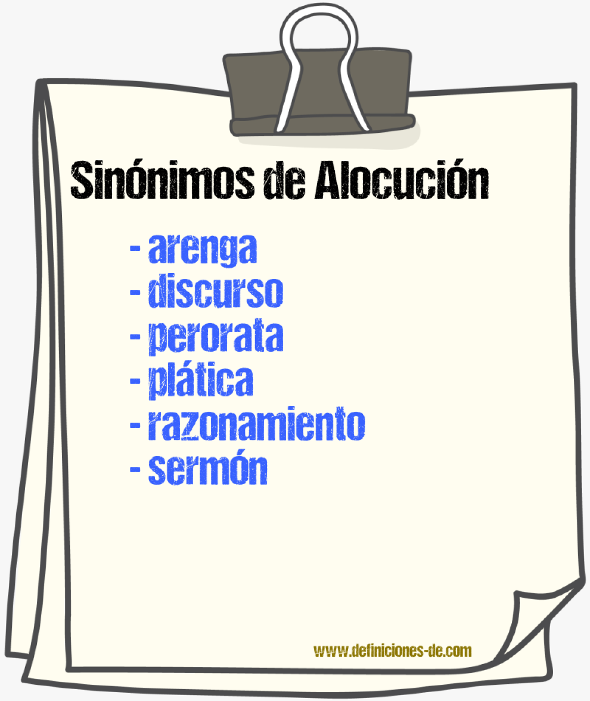 Sinnimos de alocucin