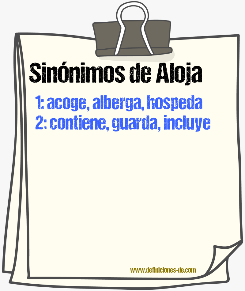 Sinónimos de aloja