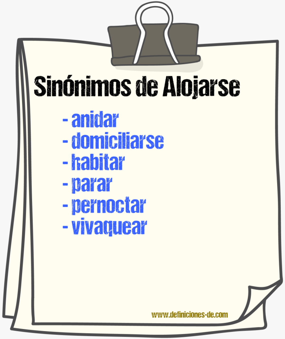 Sinnimos de alojarse