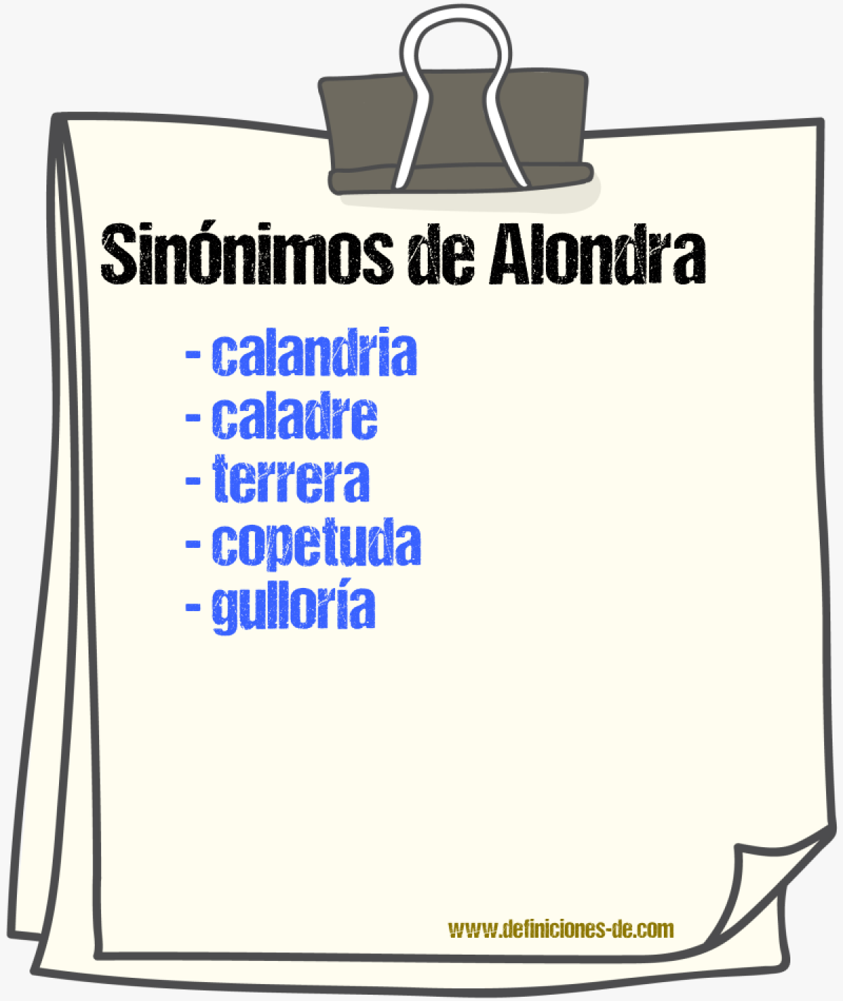 Sinnimos de alondra