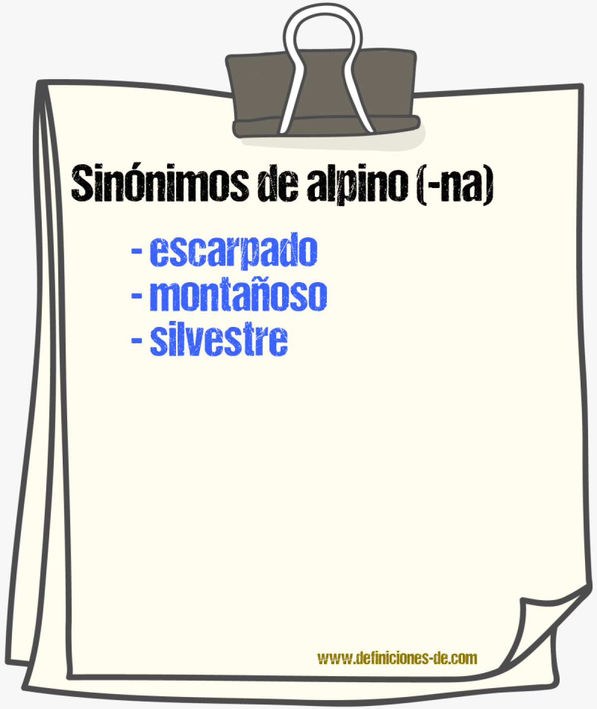 Sinnimos de alpino