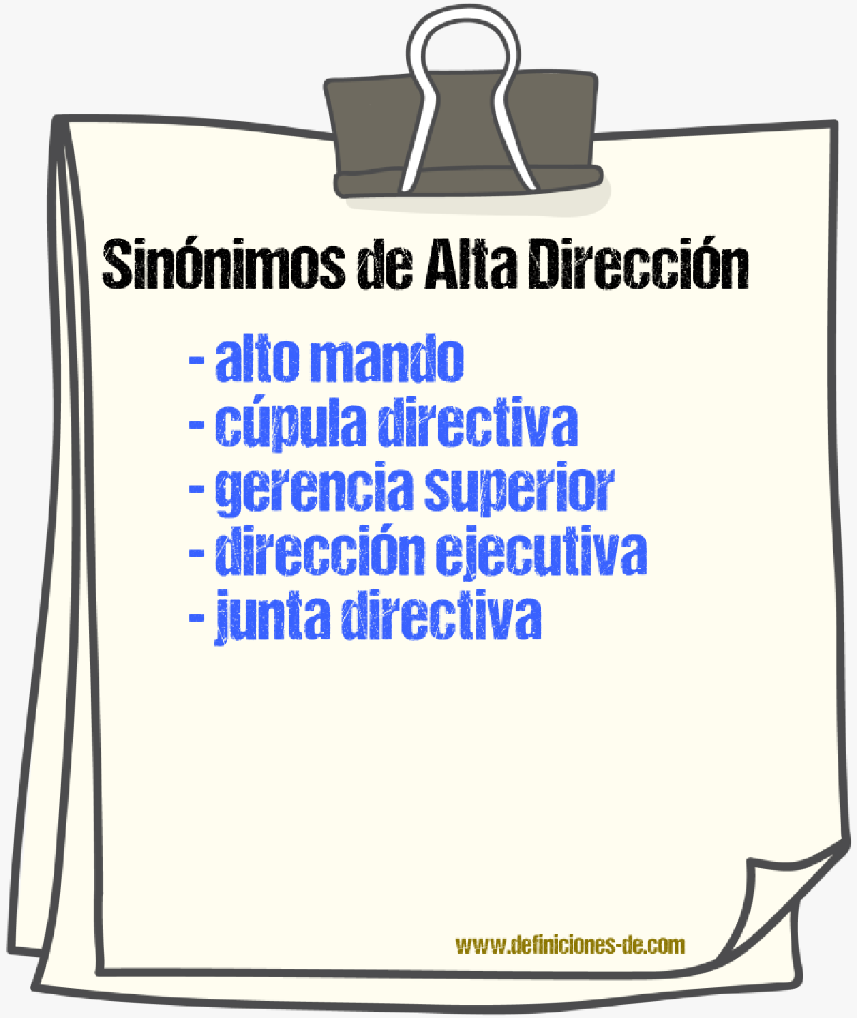 Sinónimos de alta dirección
