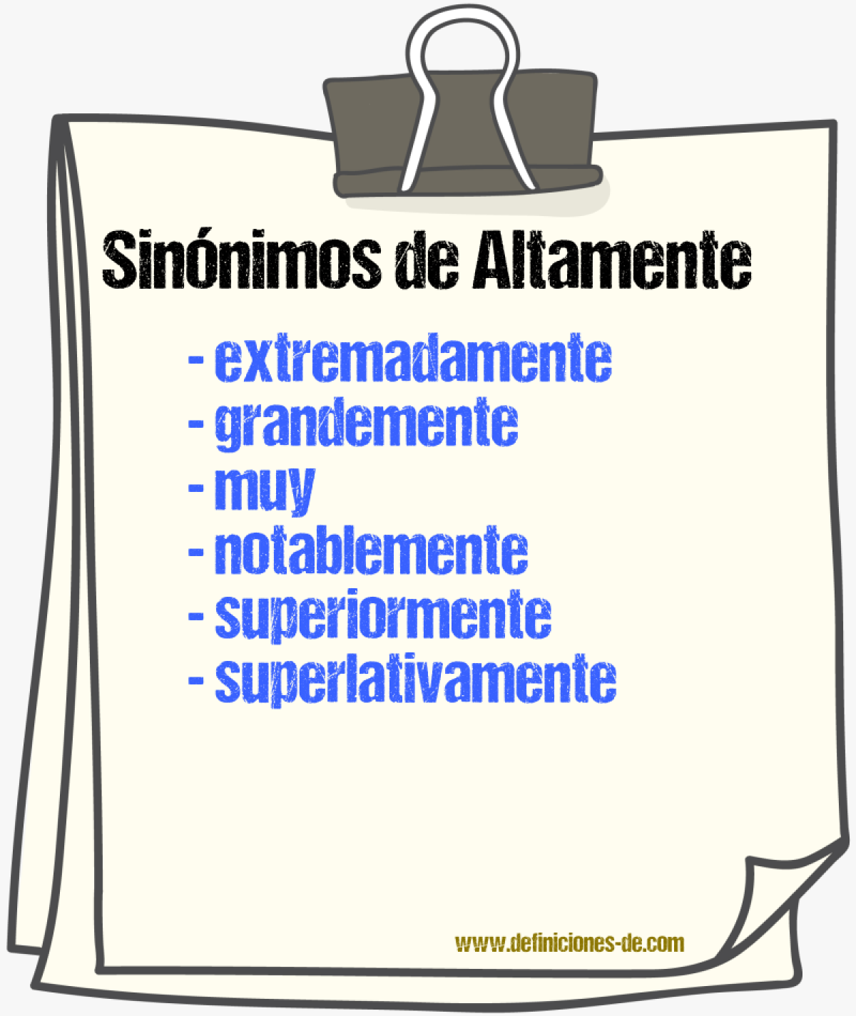 Sinnimos de altamente