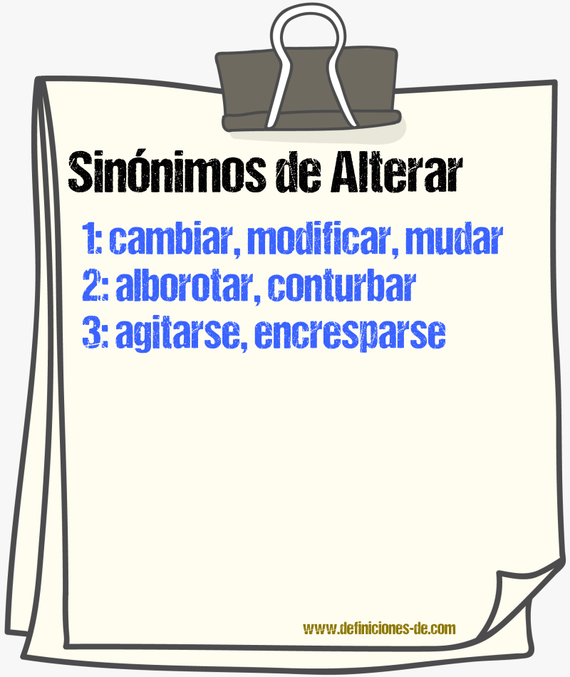 Sinnimos de alterar