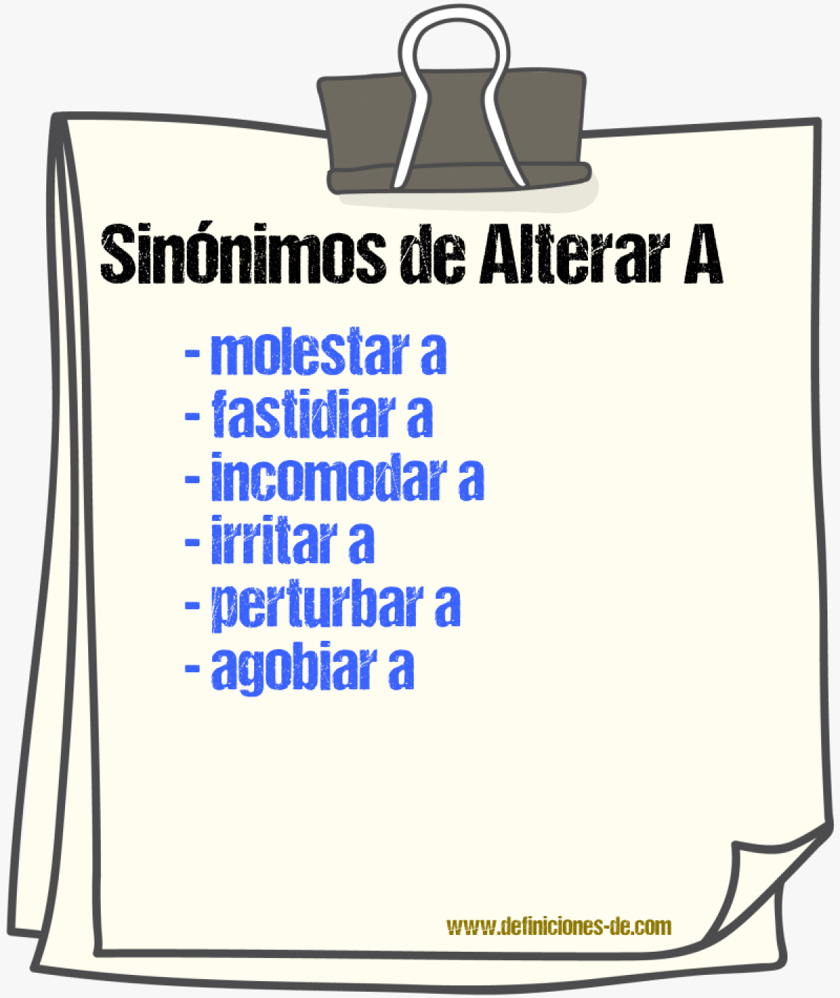 Sinónimos de alterar a