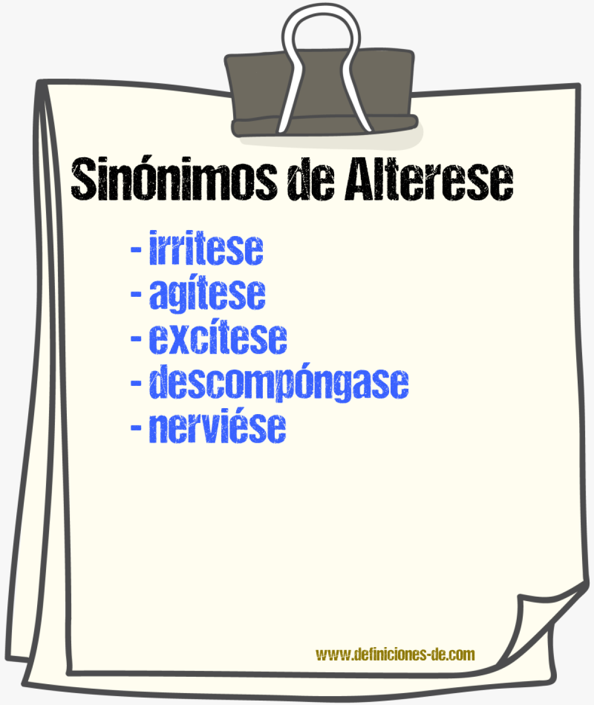 Sinónimos de alterese