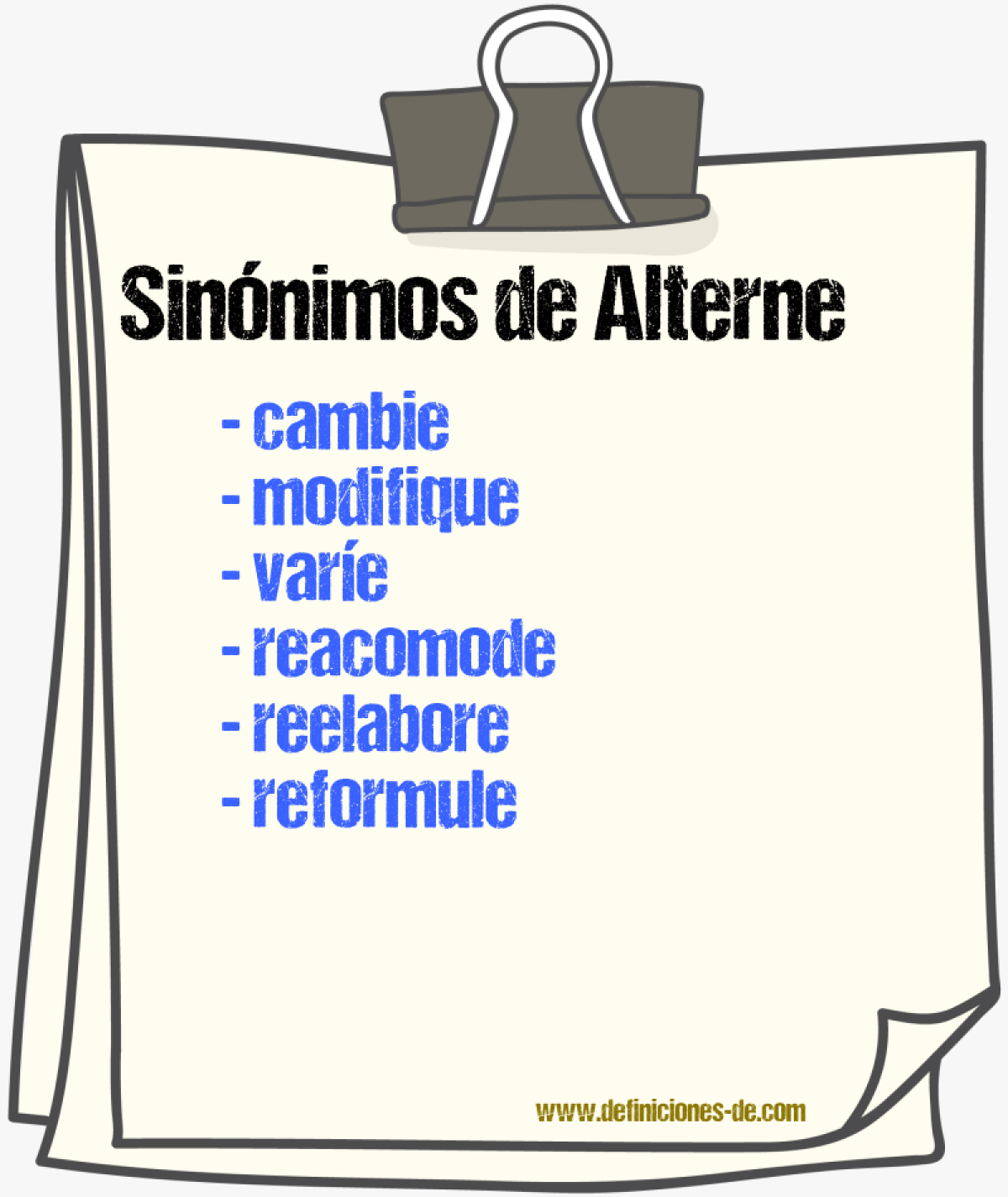 Sinónimos de alterne