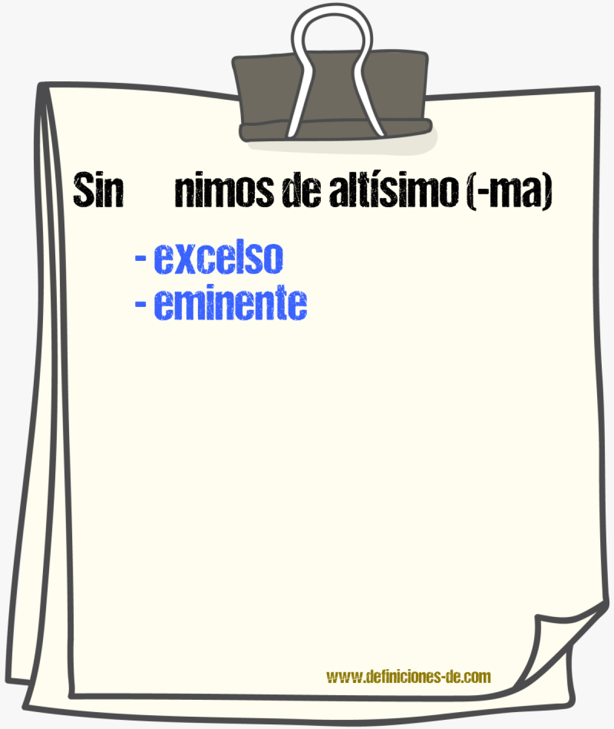 Sinnimos de altsimo