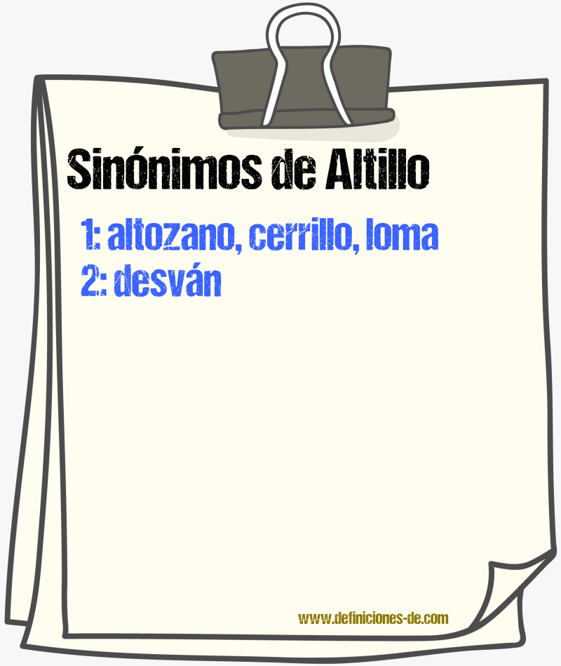 Sinnimos de altillo