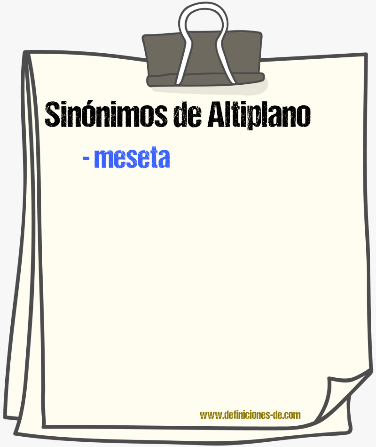 Sinnimos de altiplano